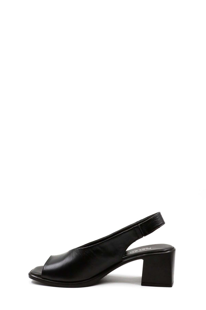 FST Genuine Leather Women's Classic Sandal 124ZA5018 Black - Vasto