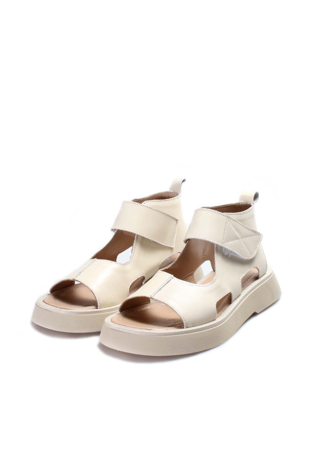 FST Genuine Leather Women's Classic Sandal 281ZA20755 Beige - Tecamachalco