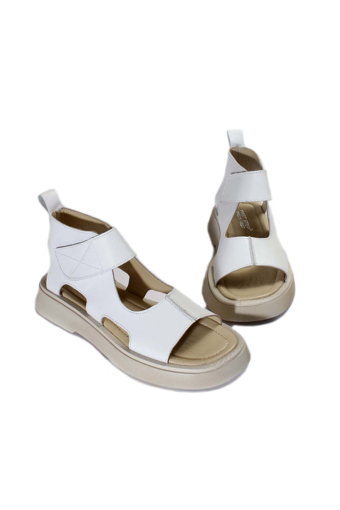 FST Genuine Leather Women's Classic Sandal 281ZA20755 White - León