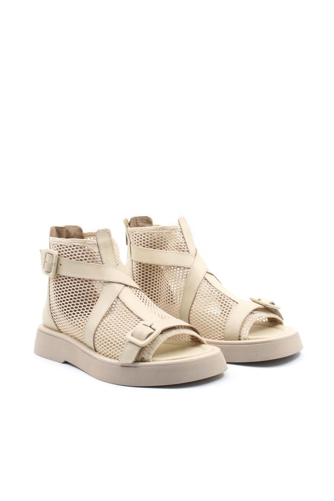 FST Genuine Leather Women's Classic Sandal 281ZA20773 Beige - Groningen