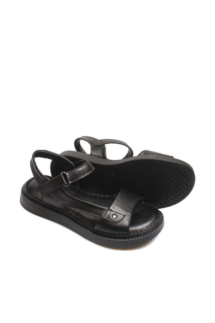 FST Genuine Leather Women's Classic Sandal 621ZA842 Black - Pompano Beach