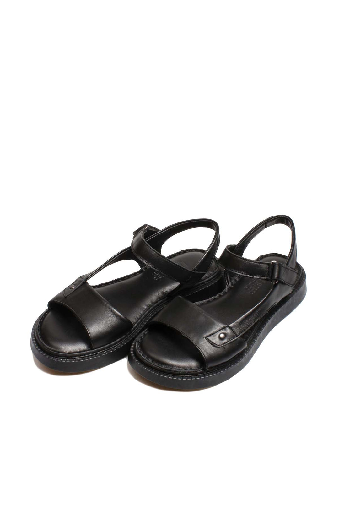 FST Genuine Leather Women's Classic Sandal 621ZA842 Black - Pompano Beach