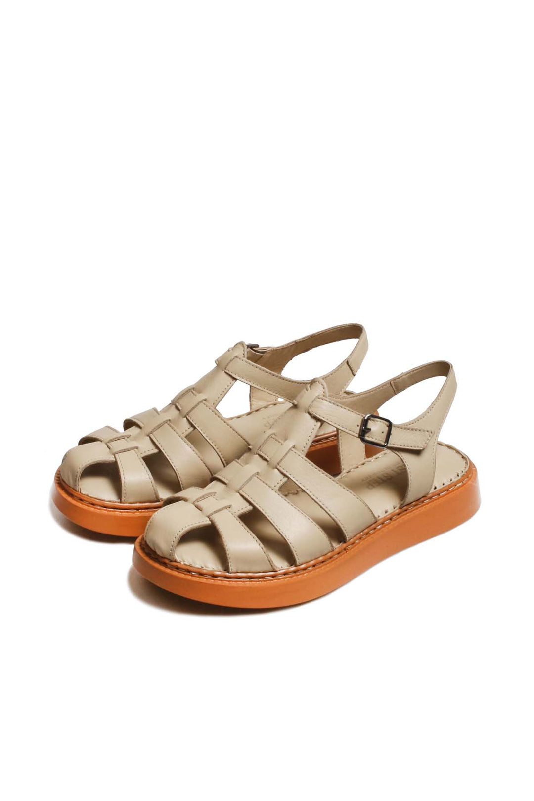 FST Genuine Leather Women's Classic Sandal 621ZA880 Beige - Santurce-Antiguo