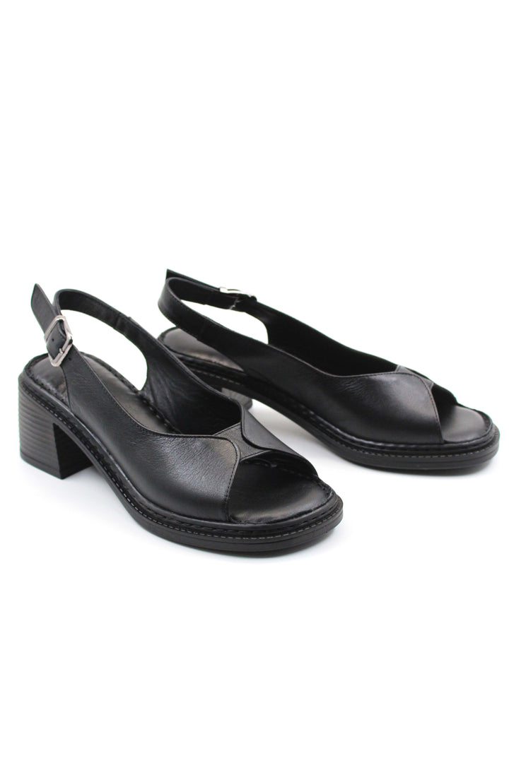 FST Genuine Leather Women's Classic Sandal 621ZA906 Black - Wellingborough