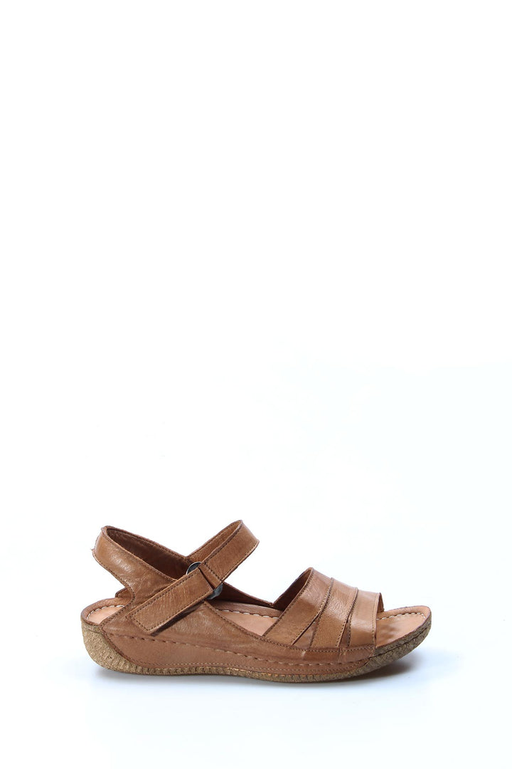 FST Genuine Leather Women's Classic Sandal 763ZA05 Brown - Veldhoven