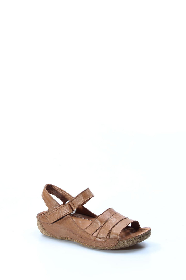 FST Genuine Leather Women's Classic Sandal 763ZA05 Brown - Veldhoven