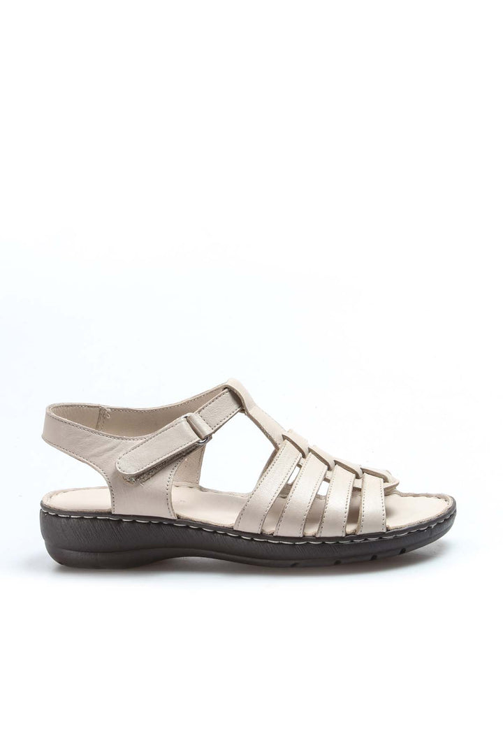 FST Genuine Leather Women's Classic Sandal 952ZA21888 Beige - Zaandam