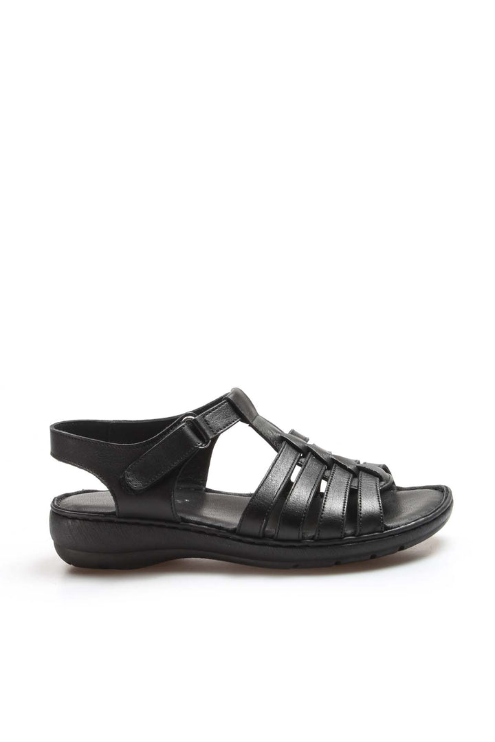 FST Genuine Leather Women's Classic Sandal 952ZA21888 Black - Civitanova Marche