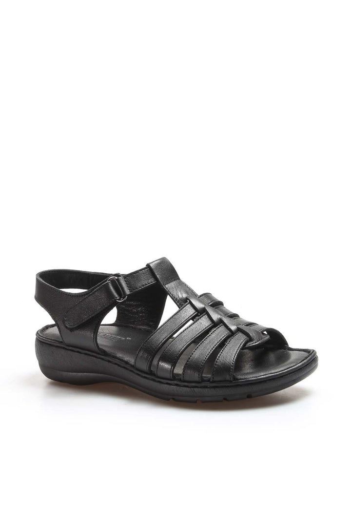 FST Genuine Leather Women's Classic Sandal 952ZA21888 Black - Civitanova Marche