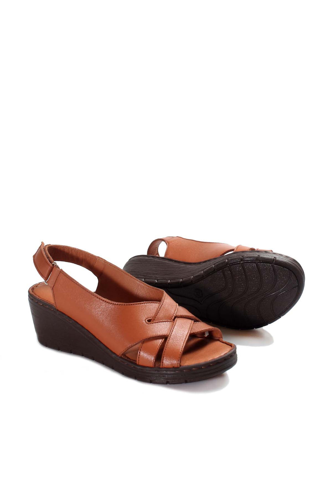 FST Genuine Leather Women's Classic Sandal 952ZA821 Brown - Jūrmala