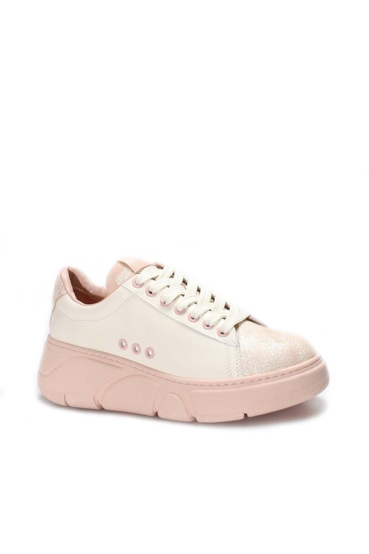 FST Genuine Leather Women's Sneaker Shoes 009ZA2079 Beige - Delray Beach