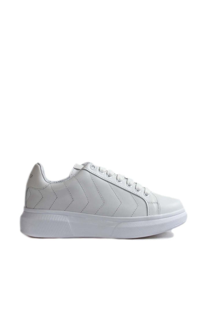 FST Genuine Leather Women's Sneakers 846ZA05 White - Santiago