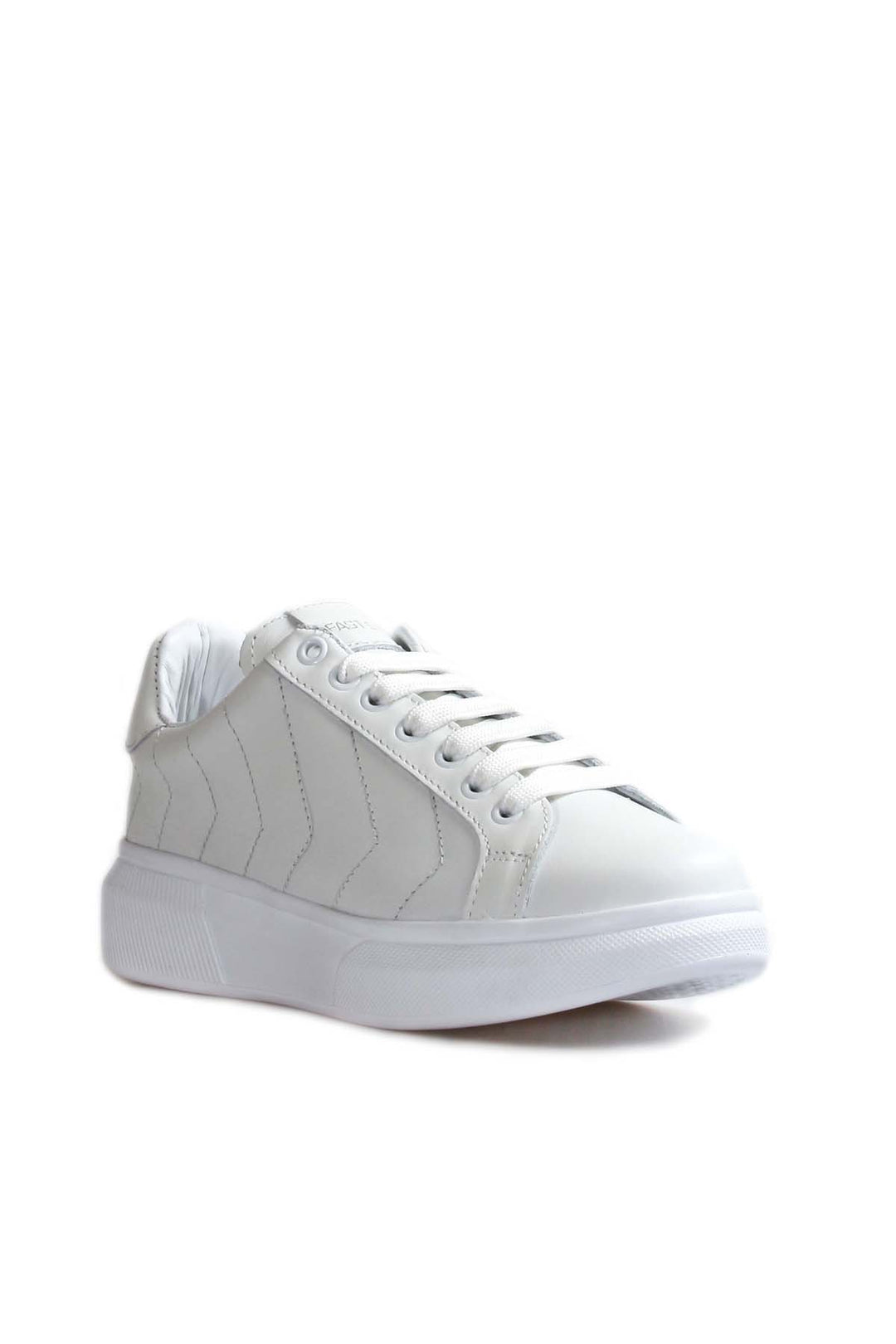 FST Genuine Leather Women's Sneakers 846ZA05 White - Santiago