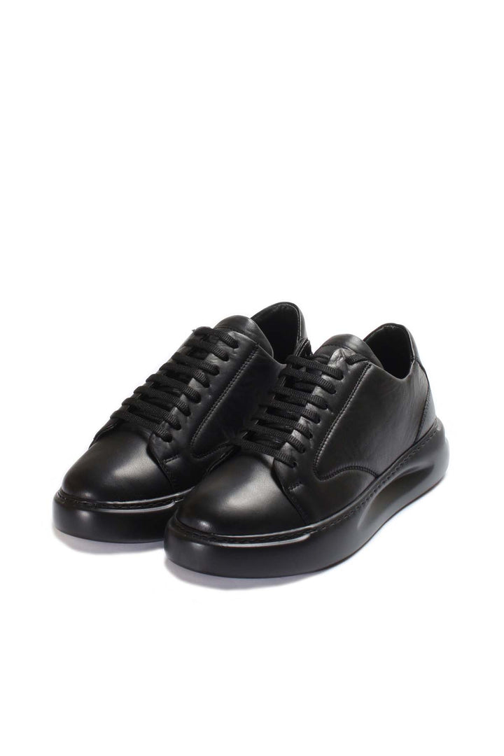 FST Genuine Leather Women's Sneakers 934ZA108 Black - Rome