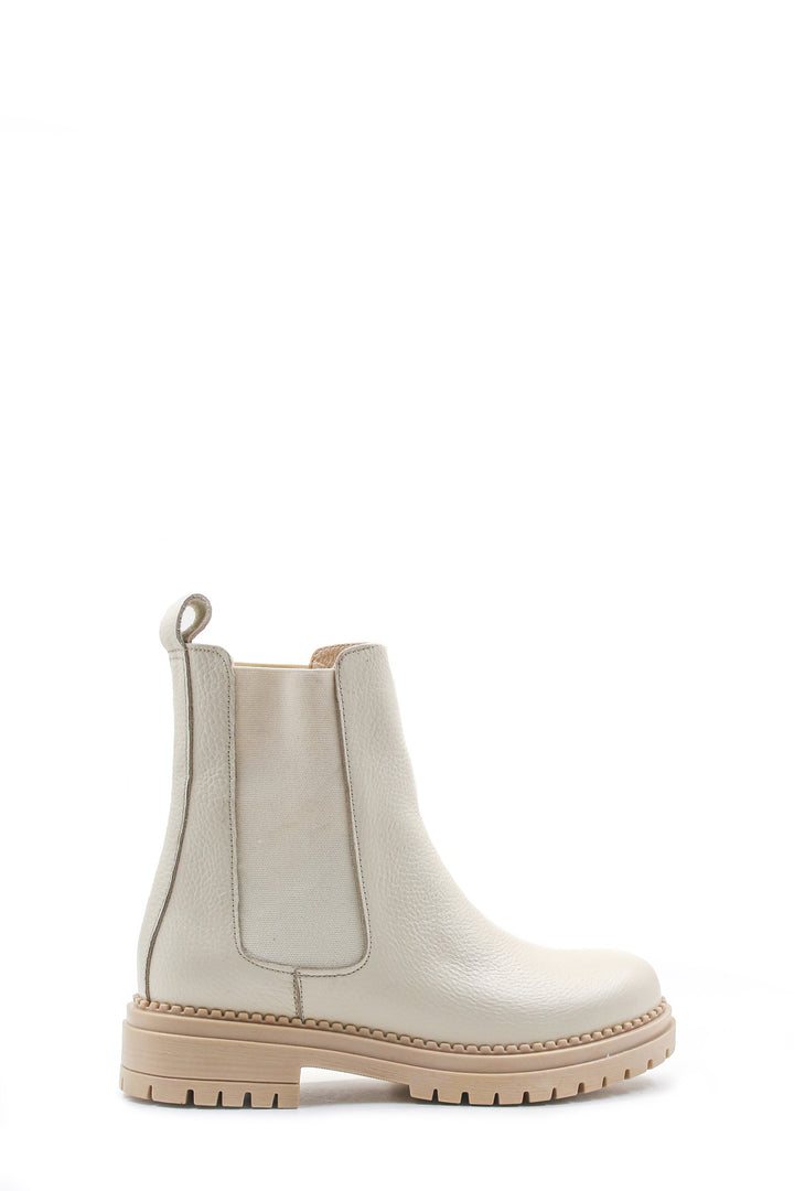 FST Genuine Leather Women's Sports Boot 146SZA442 Cream - Auxerre