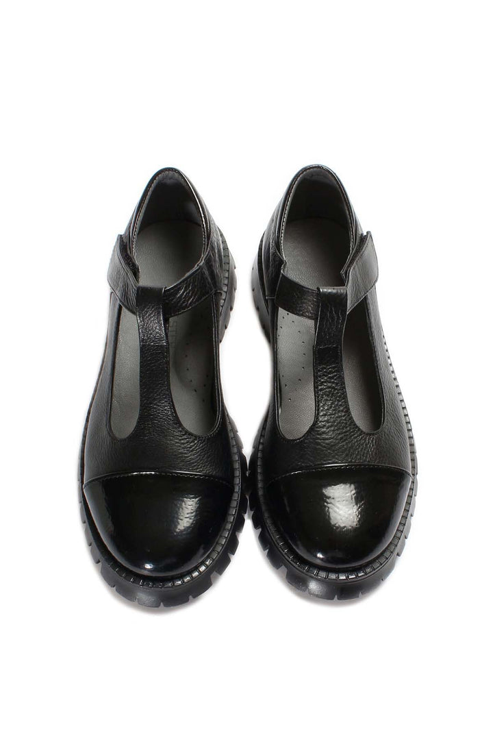 FST Genuine Leather Girl Casual Shoes 006XA911 Black Patent - Hammond