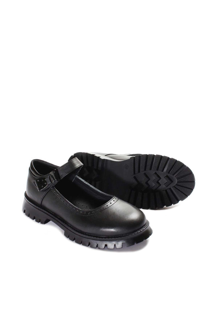 FST Genuine Leather Girl Casual Shoes 006XA912 Black - Smyrna