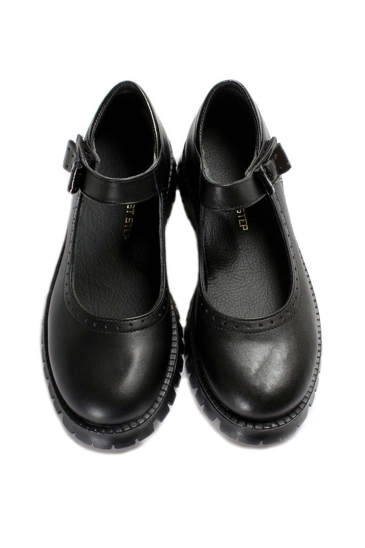 FST Genuine Leather Girl Casual Shoes 006XA912 Black - Smyrna