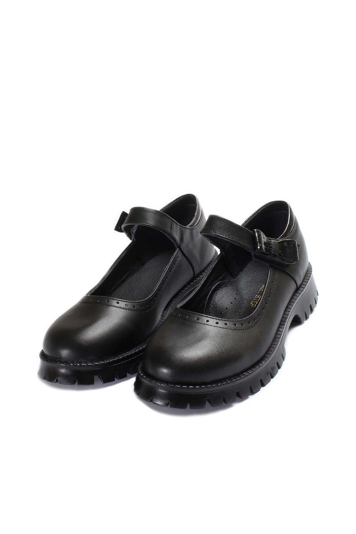 FST Genuine Leather Girl Casual Shoes 006XA912 Black - Smyrna