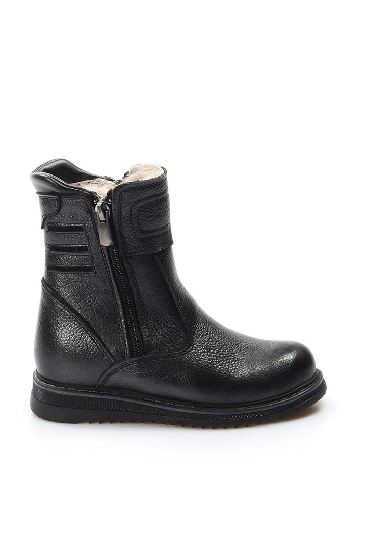 FST Genuine Leather Fur-lined Unisex Kids Classic Boot 770KFA202 Black - Bossier City