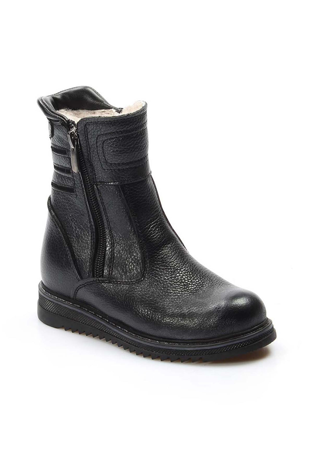 FST Genuine Leather Fur-lined Unisex Kids Classic Boot 770KFA202 Black - Bossier City