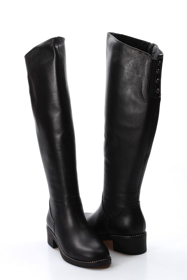 FST Genuine Leather Fur-Lined Women's Classic Boots 064YZA1008 Black - Southfield