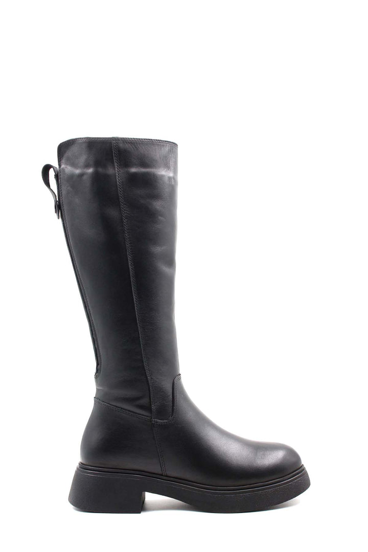 FST Genuine Leather Fur-Lined Women's Classic Boots 124KZA2314 Black - Newark