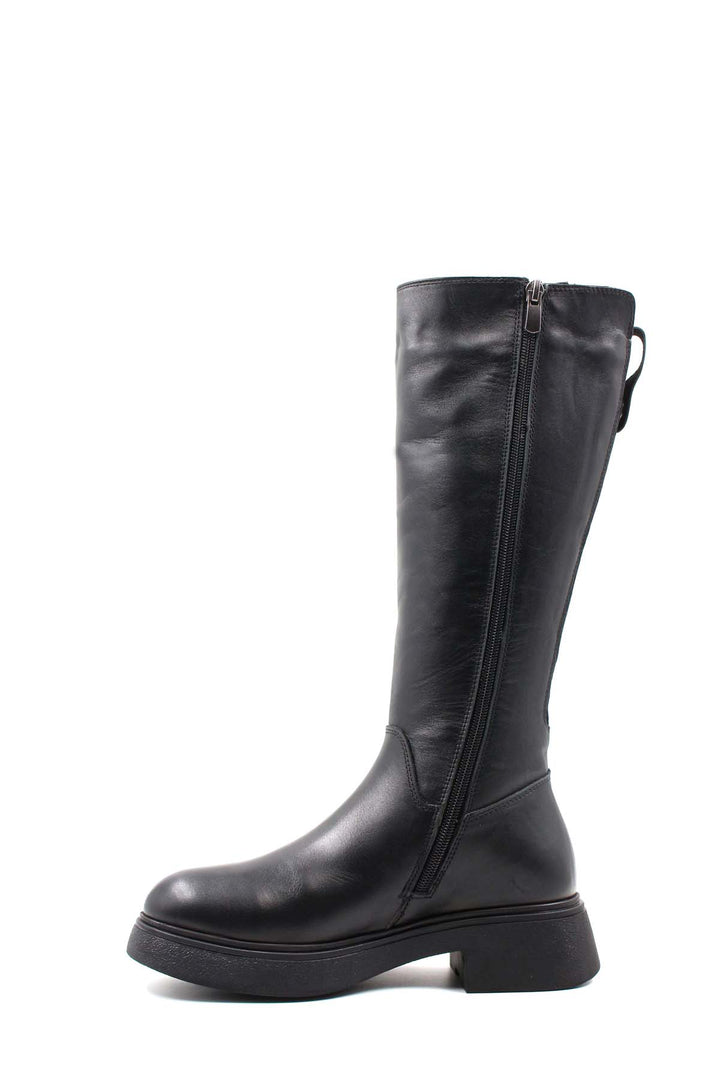 FST Genuine Leather Fur-Lined Women's Classic Boots 124KZA2314 Black - Newark