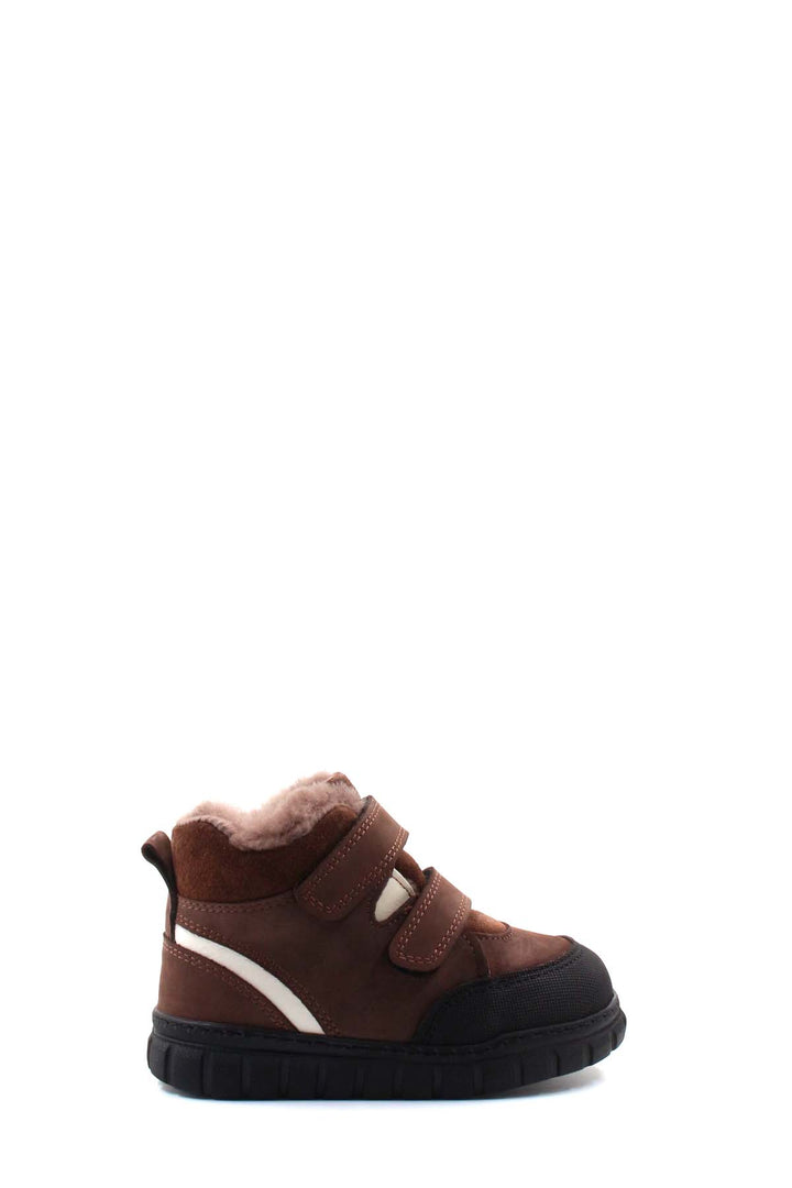 FST Genuine Leather Fur-lined Unisex Kids Classic Boot 157KXA1979 Brown Beige - Waterlooville