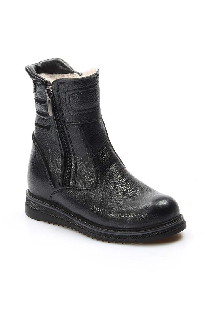 FST Genuine Leather Fur-lined Unisex Kids Classic Boot 770KGA202 Black - Morgantown