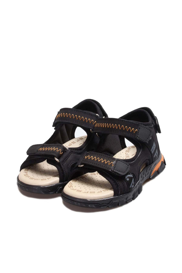 FST Genuine Leather Unisex Kids Classic Sandal 574XCA1005 Black - Maladzyechna