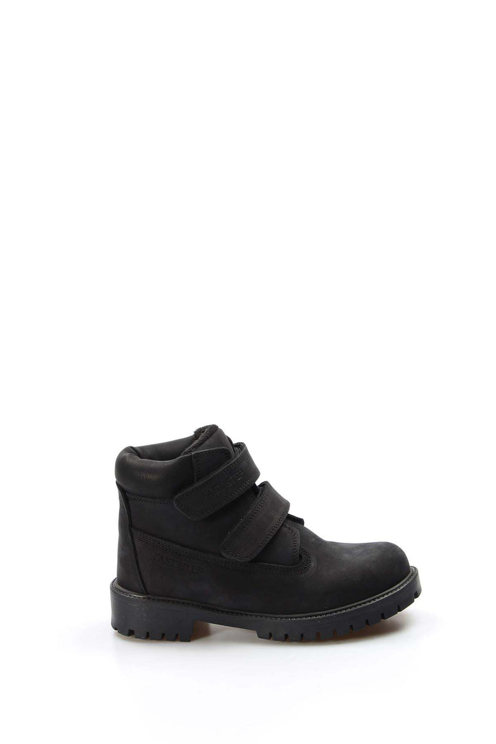 FST Genuine Leather Unisex Kids Worker Boots 006SFA1001 Black - Poissy