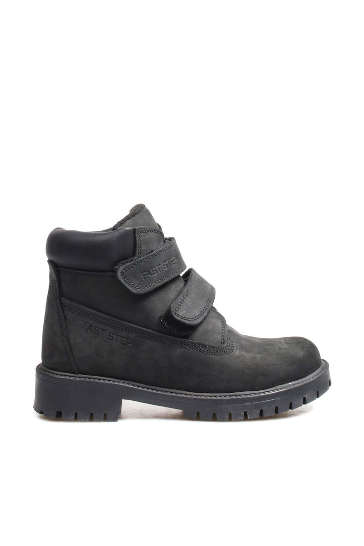 FST Genuine Leather Unisex Kids Worker Boots 006SFA1001 Black Nubuck - Montclair