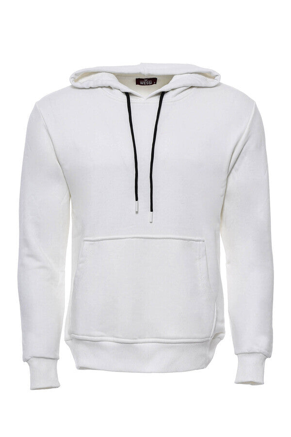 WSS Hooded Pocket Plain Cream Men's Sweatshirt  - Singen