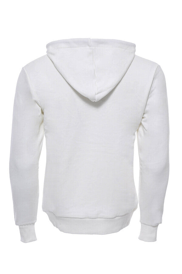 WSS Hooded Pocket Plain Cream Men's Sweatshirt  - Singen