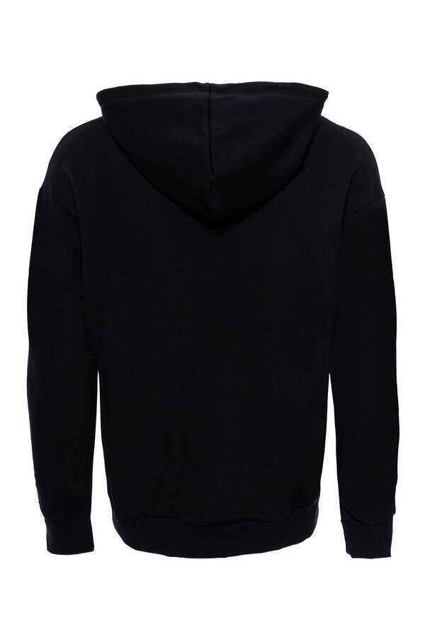 WSS Hooded Pocket Printed Black Sweatshirt  - Singen