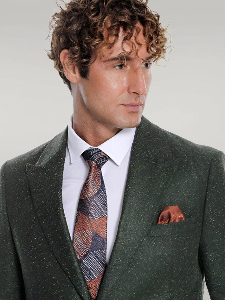 WSS Houndstooth Pattern Wool Green Men Blazer  - Singen