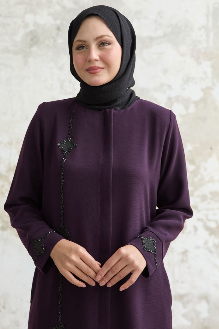 MDS Women Baklava detail Stone Purple Cloak - Albi