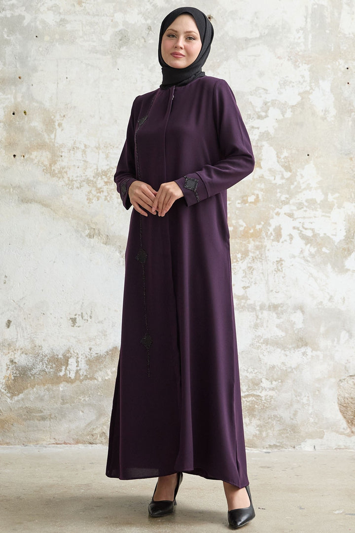 MDS Women Baklava detail Stone Purple Cloak - Albi