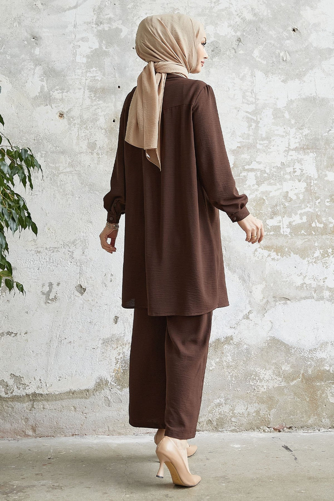 MDS Women Arfa Ayrobin Buttoned Casual Suit - Brown - Maisons-Alfort