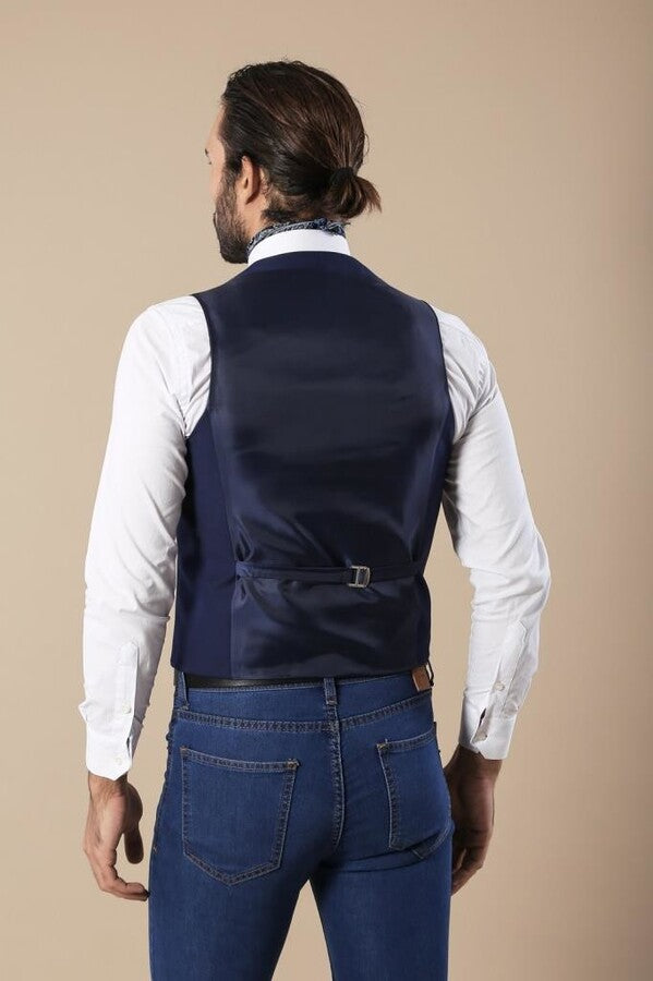 WSS Navy Blue Vest Separate with Watch Pockets  - Singen