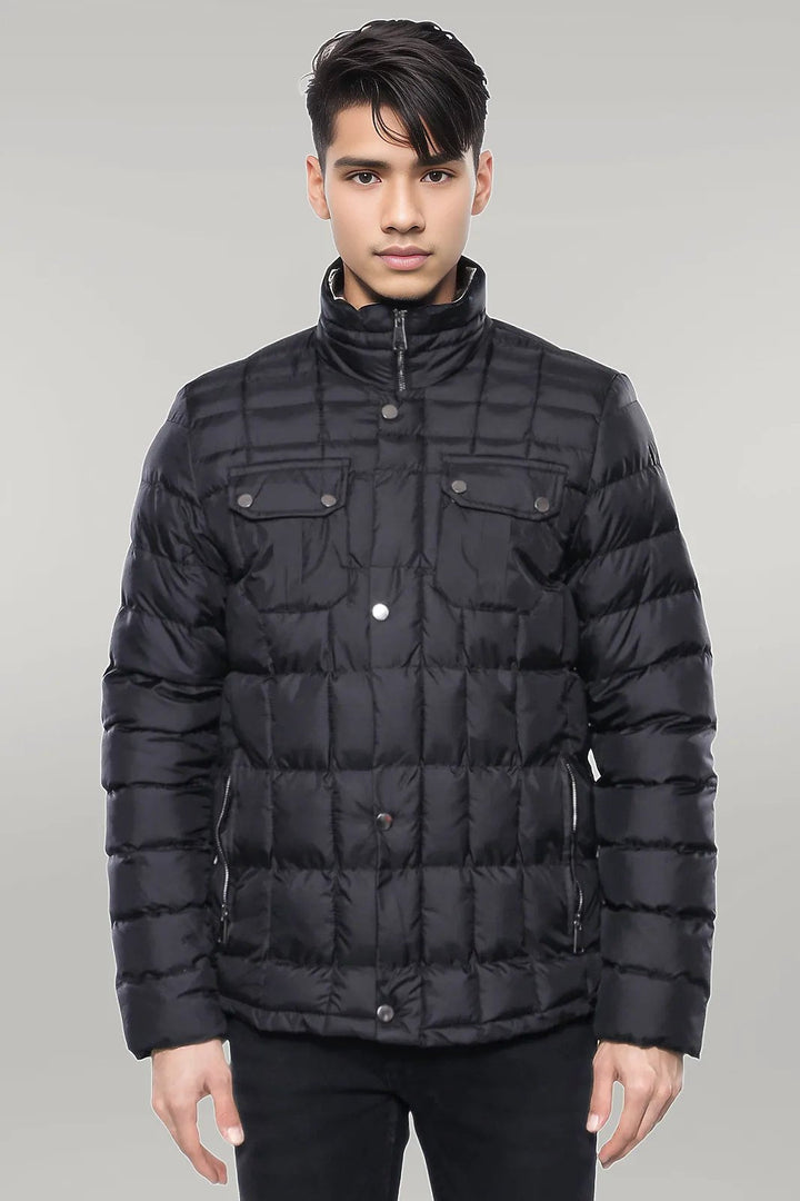 WSS Quilted Black Men Winter Coat  - Singen