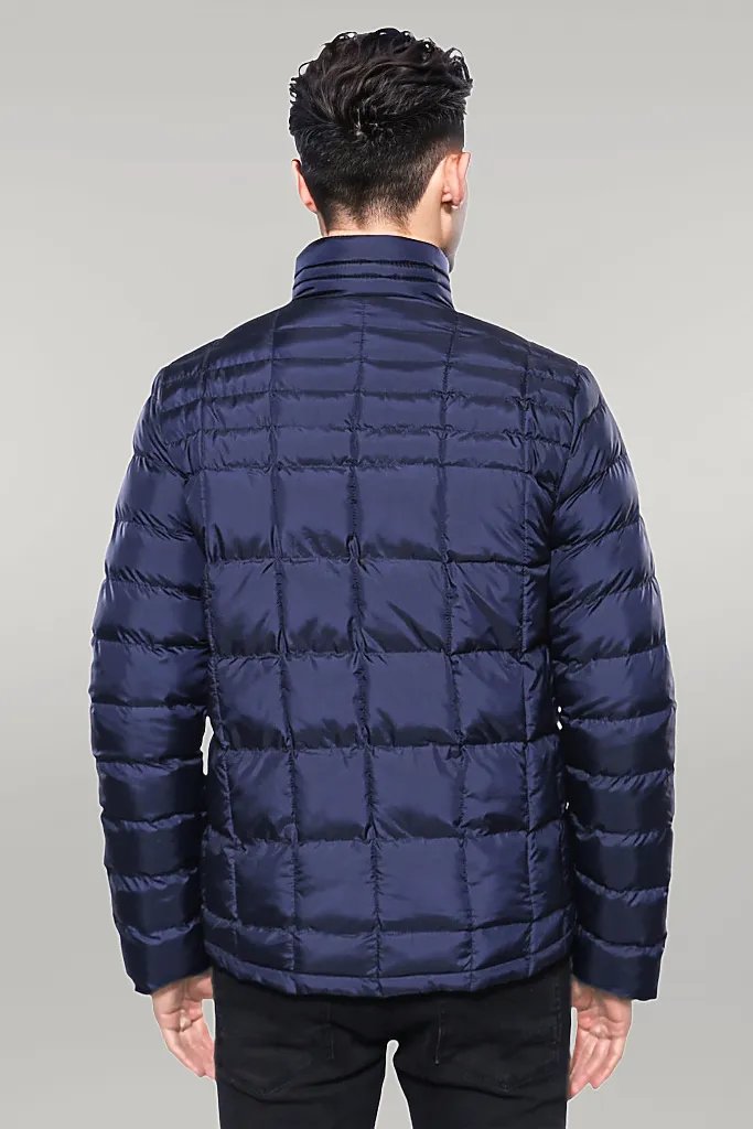 WSS Quilted Navy Blue Men Winter Coat  - Singen