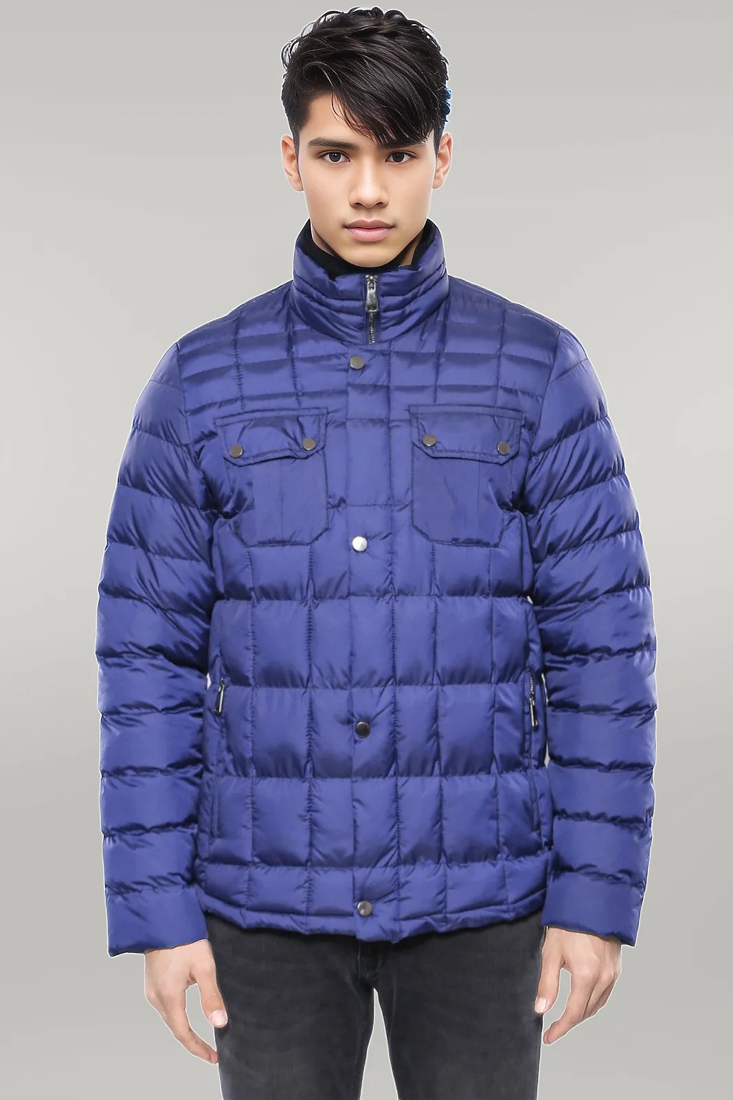 WSS Quilted Blue Men Winter Coat  - Singen