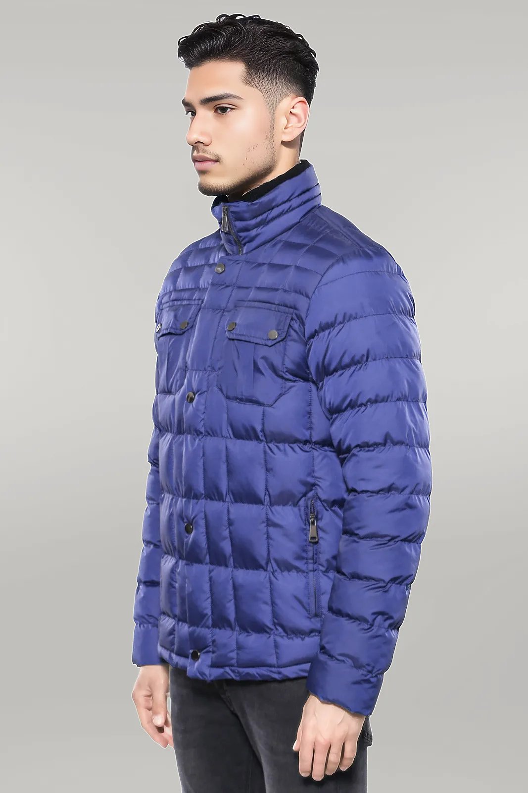 WSS Quilted Blue Men Winter Coat  - Singen