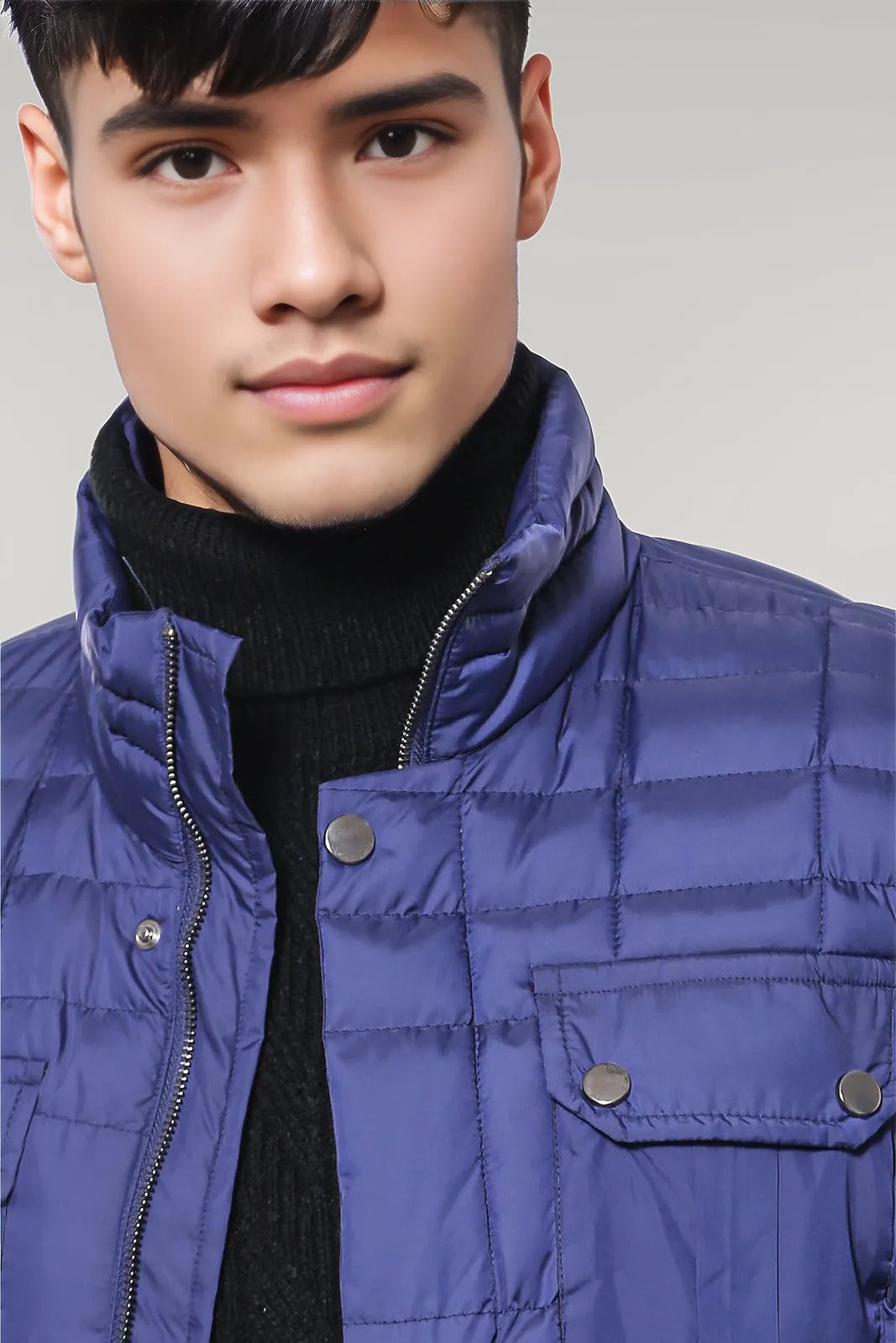 WSS Quilted Blue Men Winter Coat  - Singen