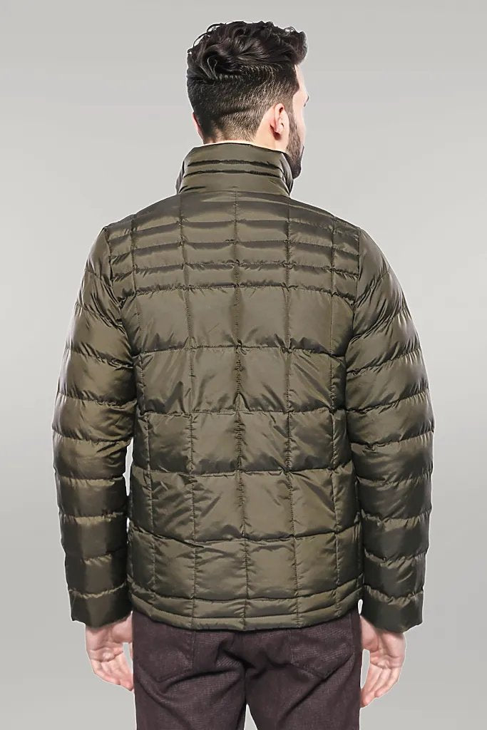 WSS Quilted Green Men Winter Coat  - Singen