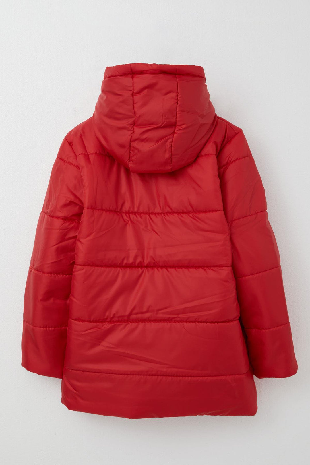 BRE Quilted Boy's Jacket with Hood and Polar Lining, 103 Years, Red - Ancona