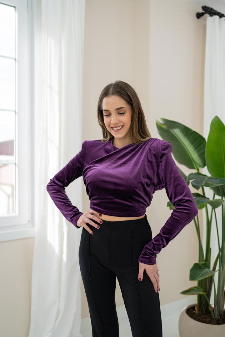 ELS Velvet Blouse - Purple - Normal