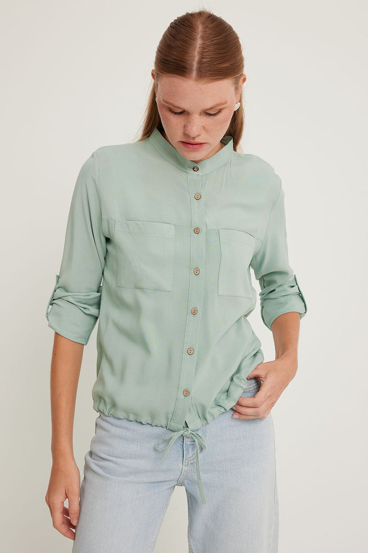 BGD Women Woman Çağla Front Lace-Up Shirt 3619 - Avondale